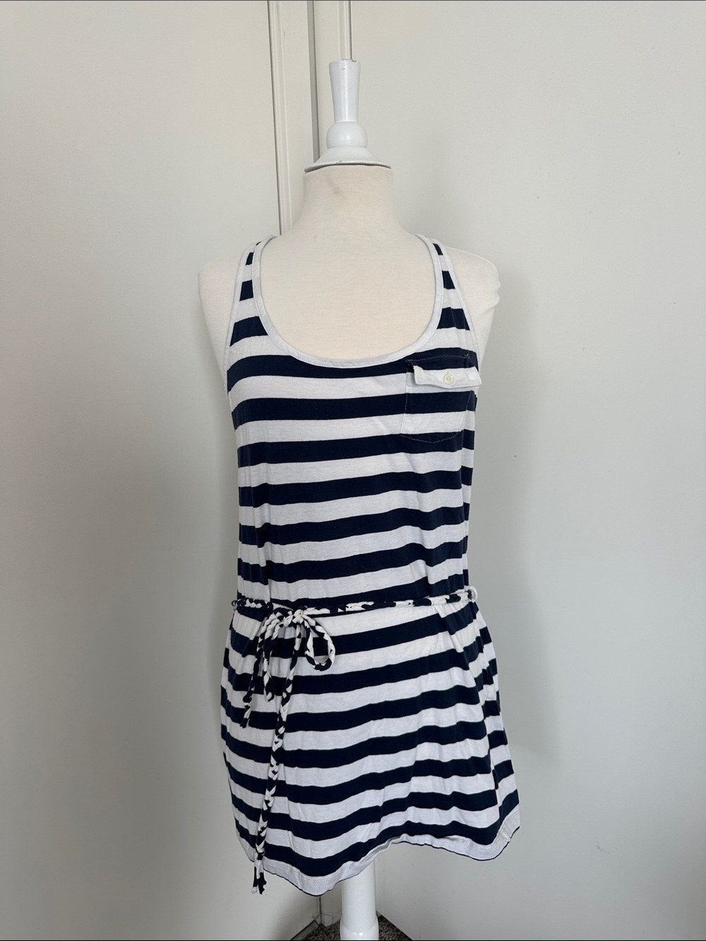 Forever 21 Blue & White Tank Dress w. Tie